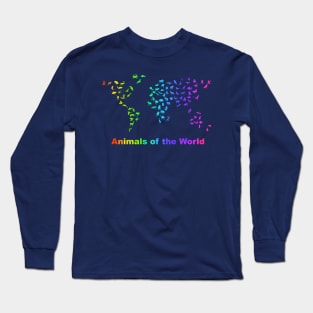 Animals Worldwide Rainbow Animal Art Long Sleeve T-Shirt